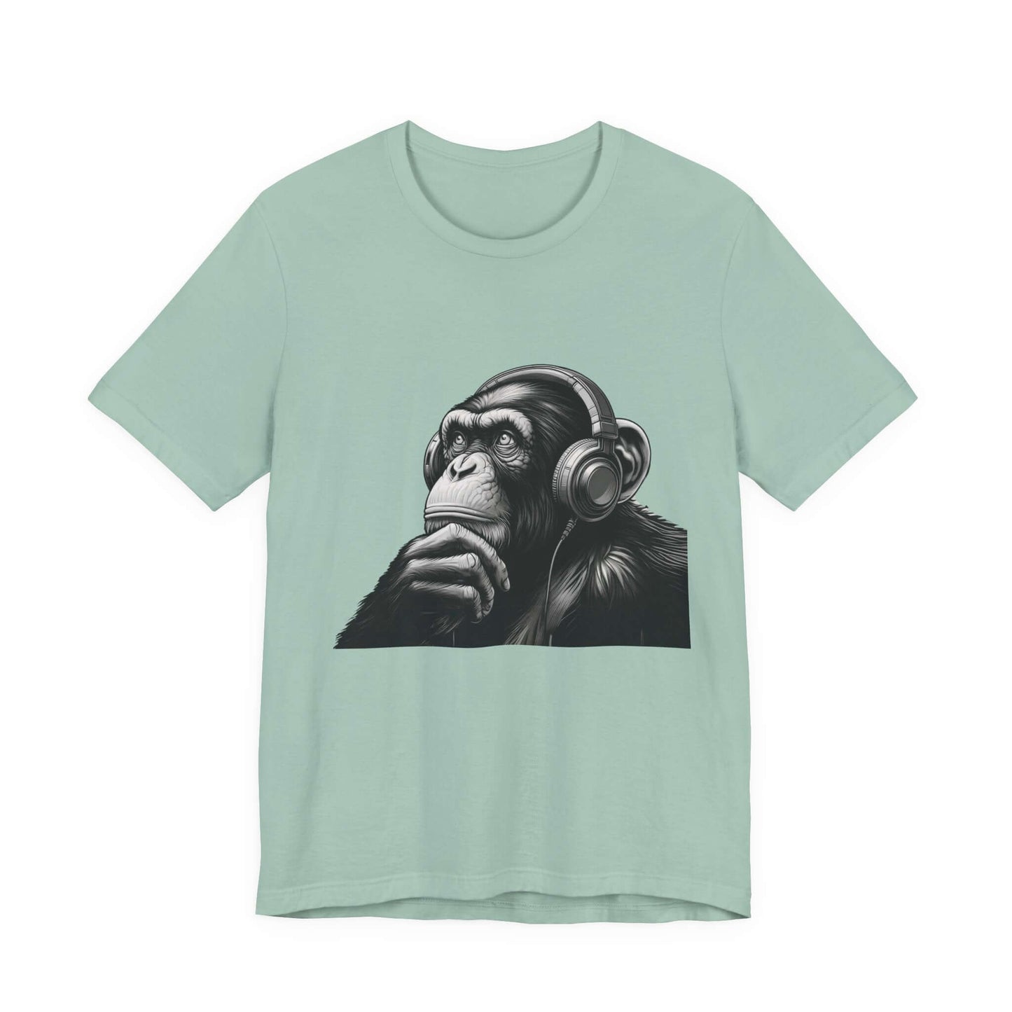 Chimpanzee Wearing Headphones Shirt, Pop Art Fans, Music Lover Shirt - PopCultureByDesign36