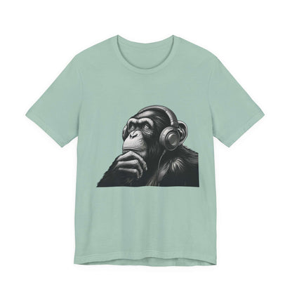 Chimpanzee Wearing Headphones Shirt, Pop Art Fans, Music Lover Shirt - PopCultureByDesign36