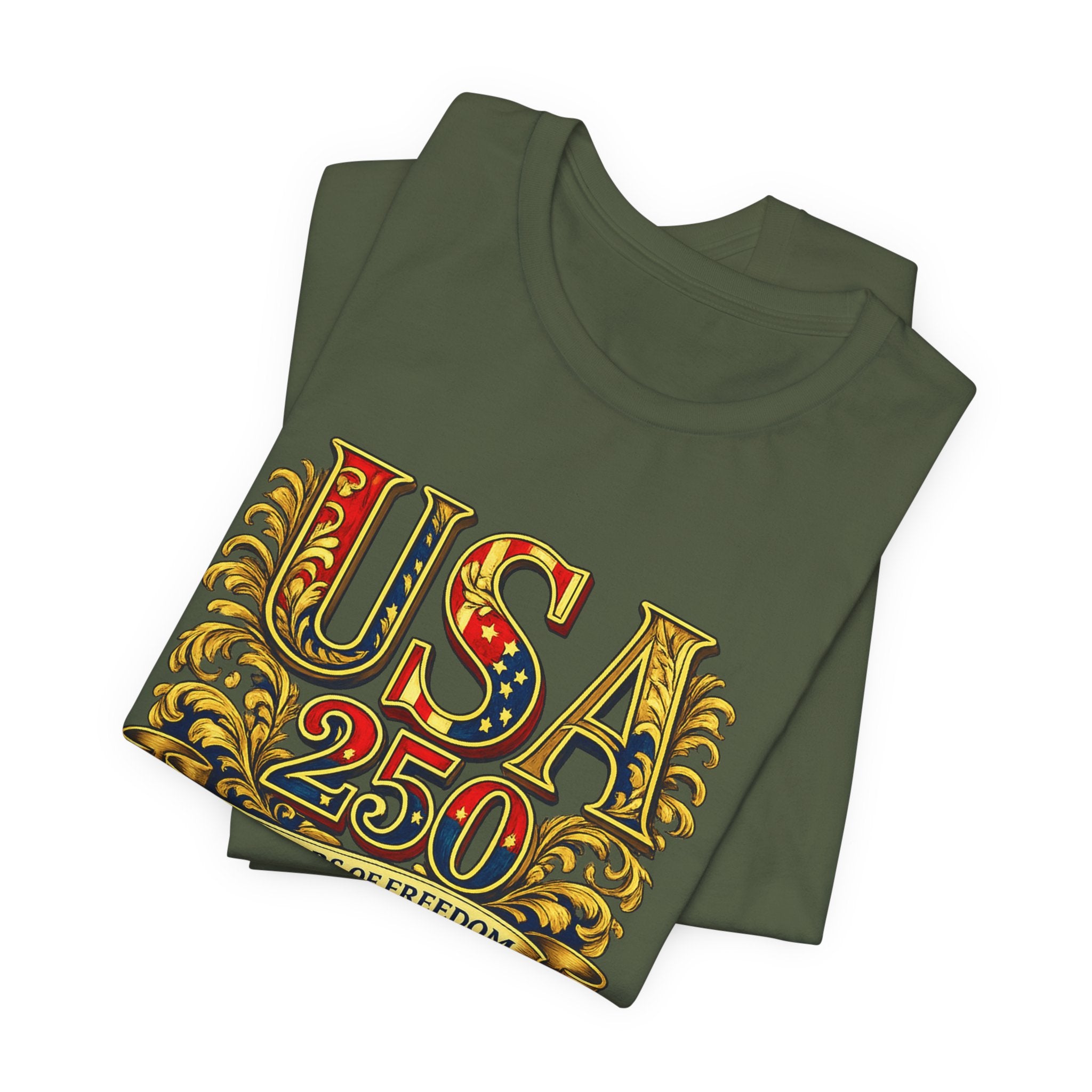 Retro 250 Years USA Freedom T-Shirt | Patriotic Americana Independence Anniversary by Printify