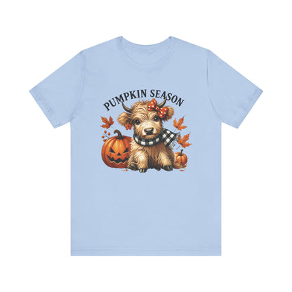 Pumpkin season, cute highland cow, baby cow shirt, Cute Cow shirt - PopCultureByDesign36
