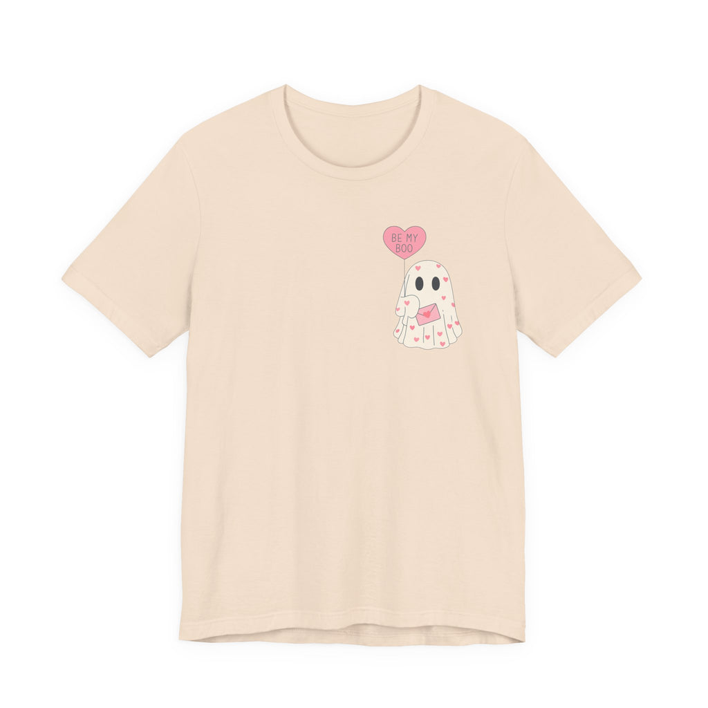 Valentine's 'Be My Boo' Ghost Tee — Cute Ghost Holding 'Be Mine' Balloon by PopCultureByDesign36