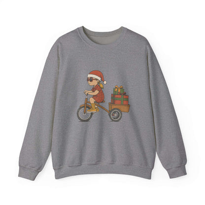 Christmas Bike Ride Sweatshirt, Santa Hat Daughter Gift