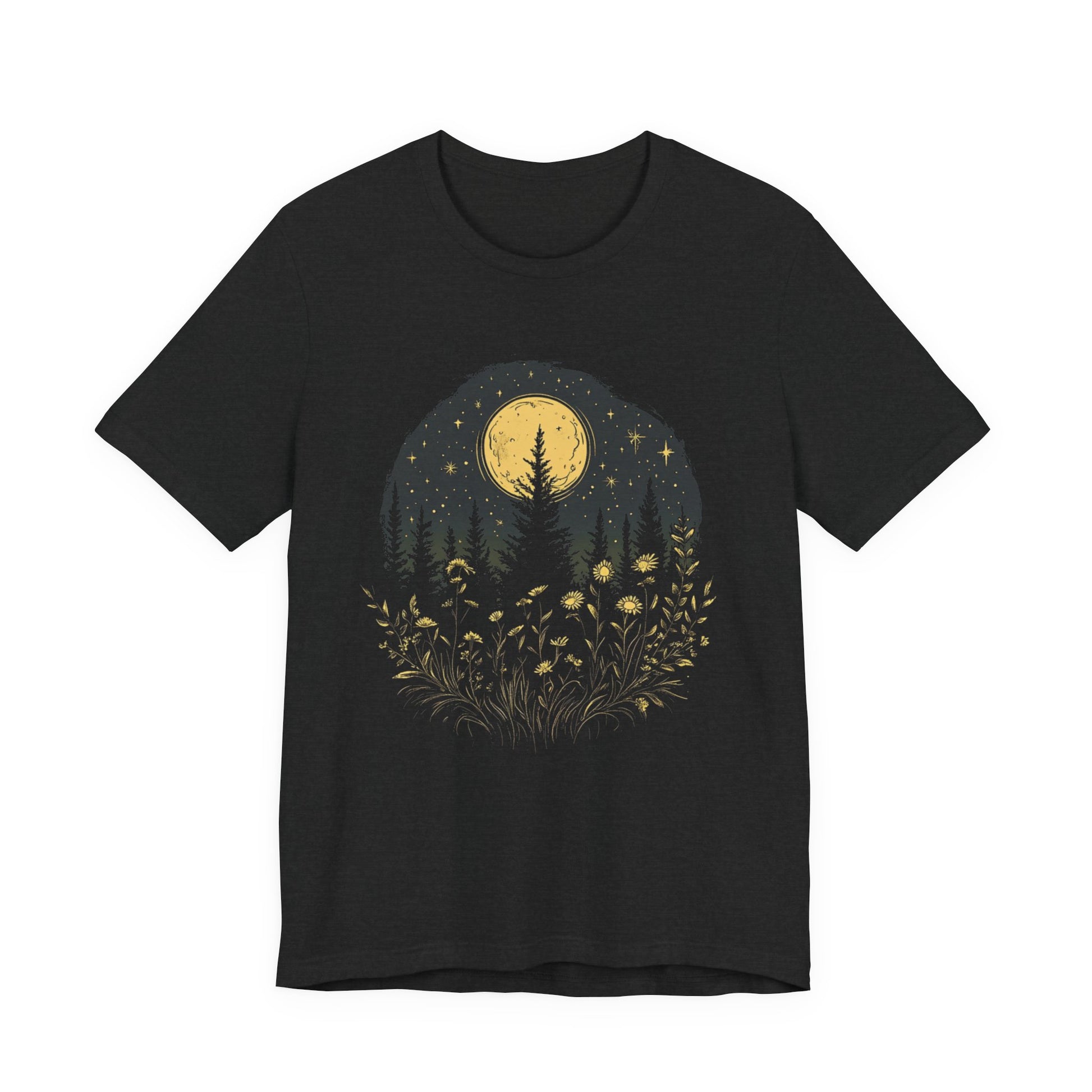 Mystic Moon And Flowers Shirt, Mystical Moon Phase Shirt, Boho Vintage Moon - PopCultureByDesign36