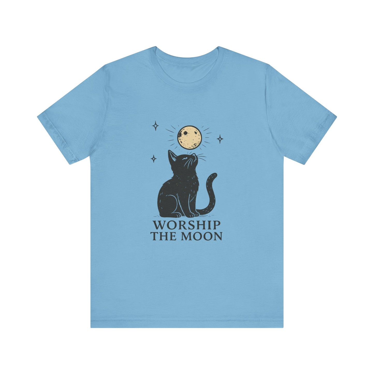 Worship The Moon, Cute Kitten Shirt, Celestial Cat Shirt - PopCultureByDesign36
