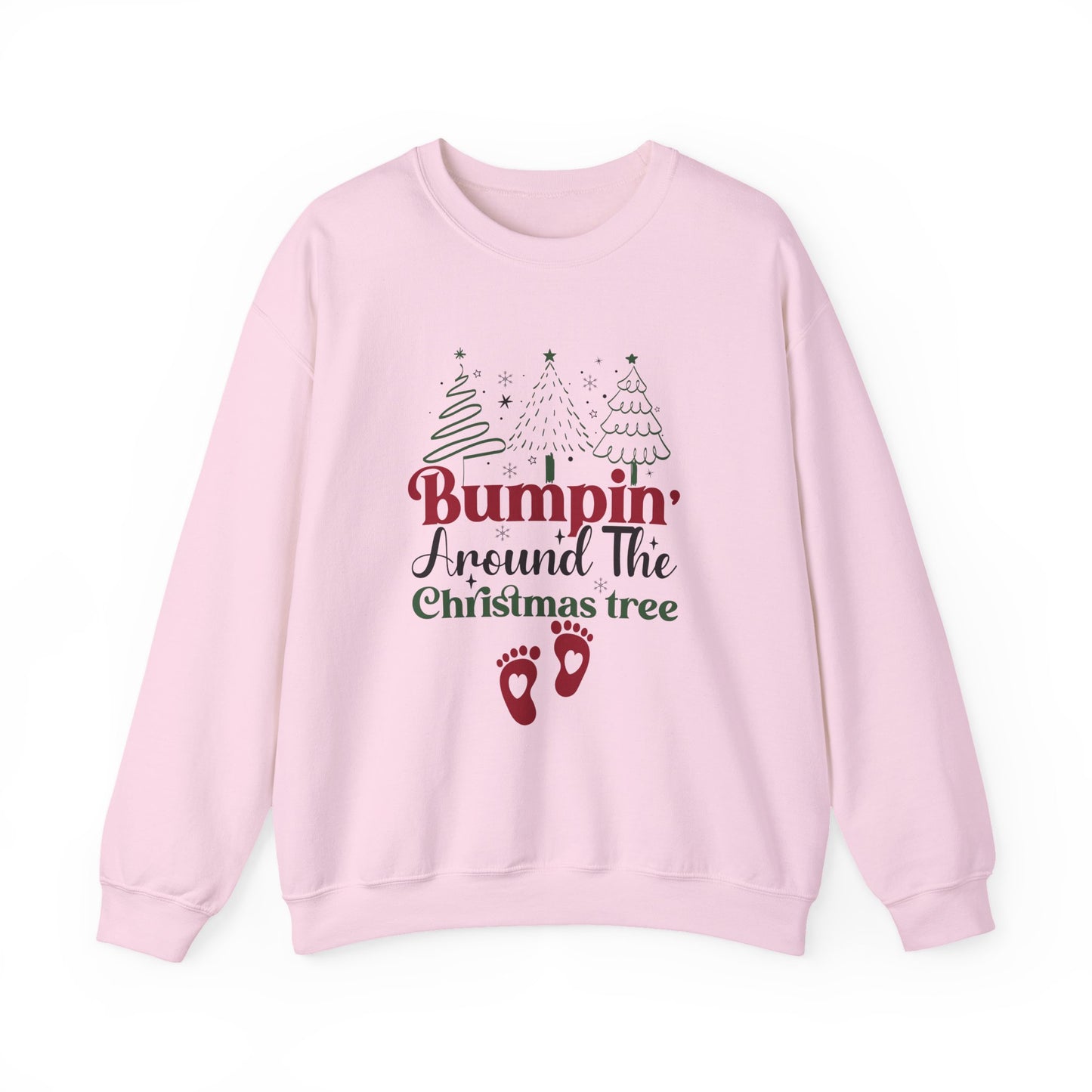 Bumpin Around Christmas Tree Sweatshirt, Pregnancy Reveal Sweater, Xmas Pregnant Shirt - PopCultureByDesign36