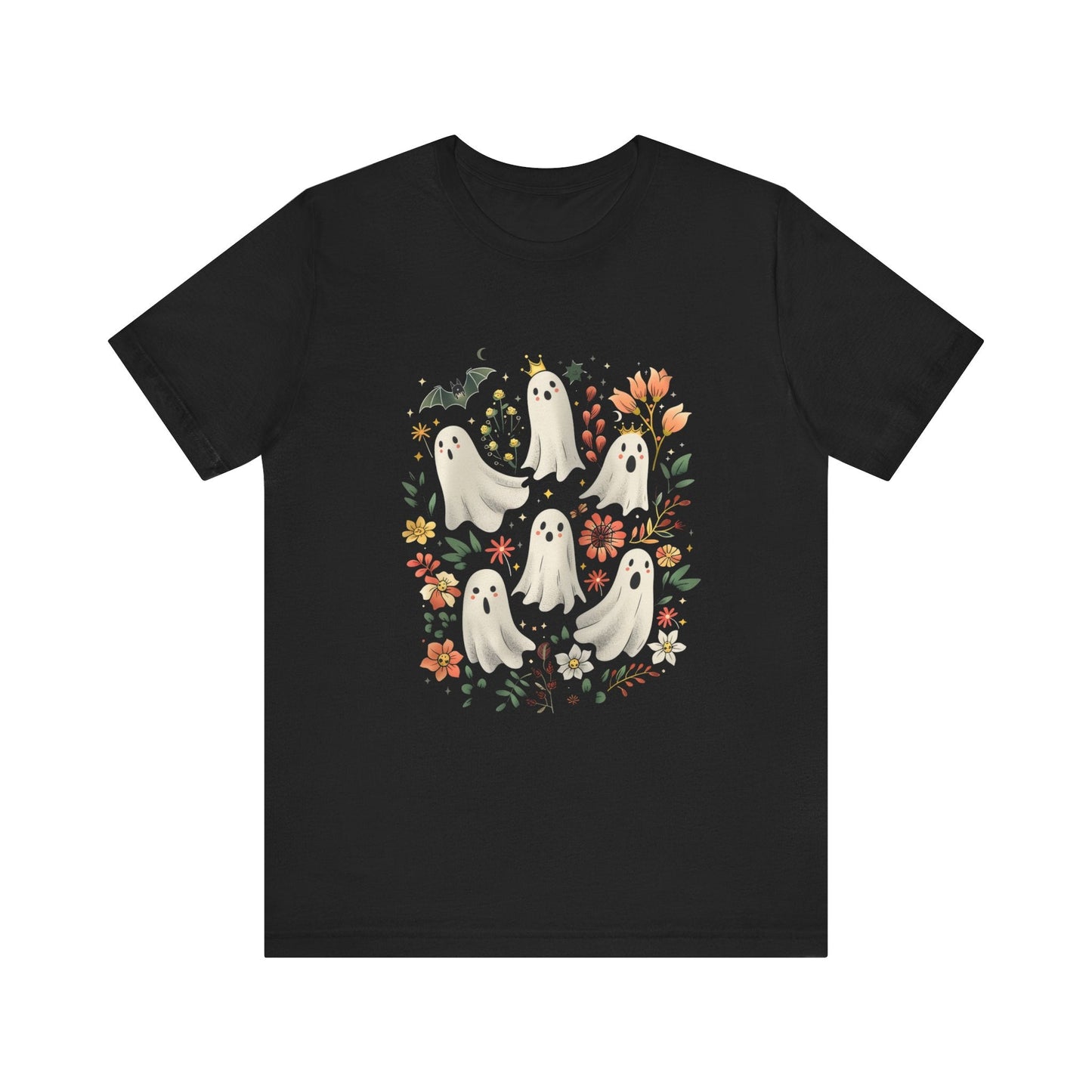 Boho Ghost T-Shirt, Halloween Tee, Spooky Bohemian Top - Popbydesign