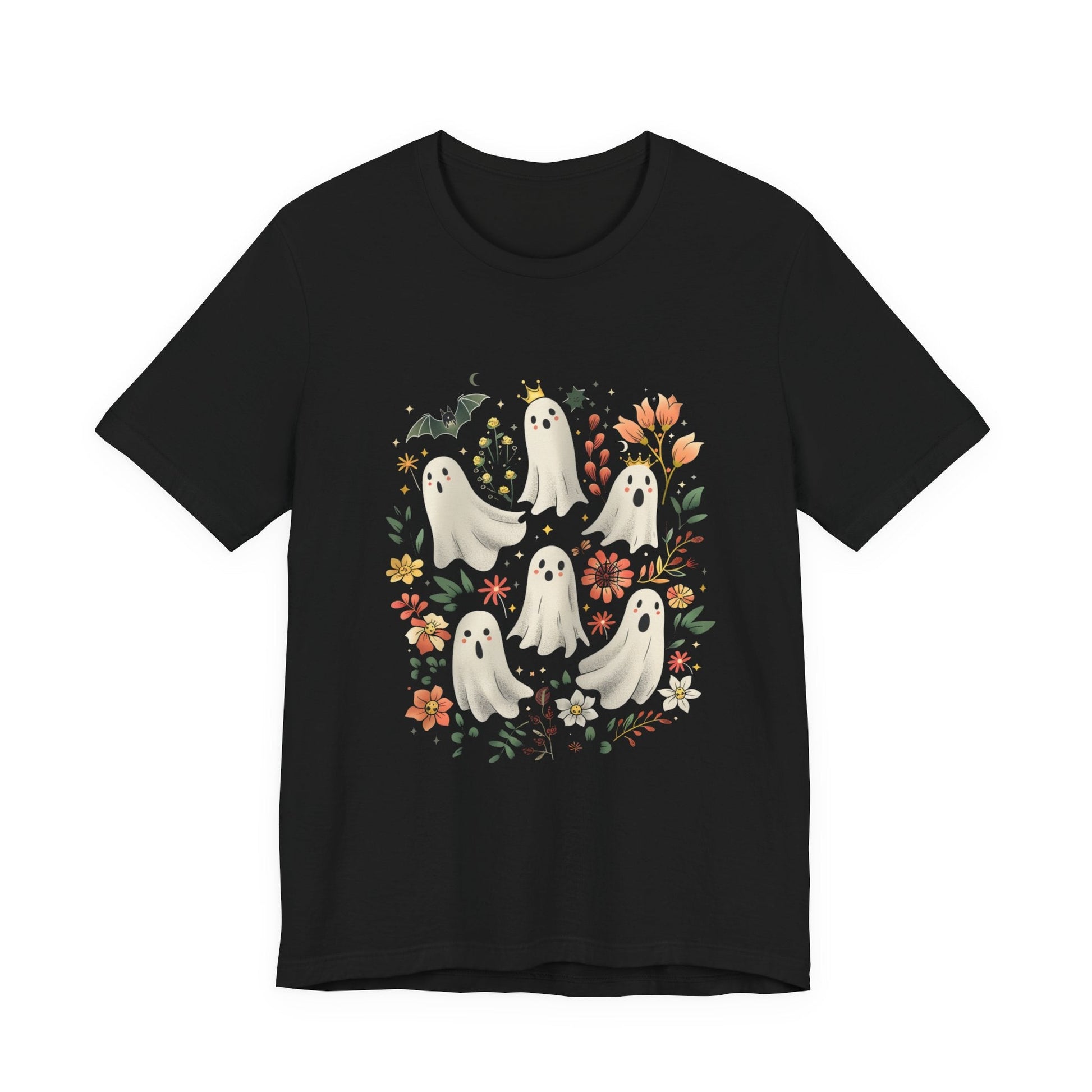 Boho Ghost T-Shirt, Halloween Tee, Spooky Bohemian Top - Popbydesign