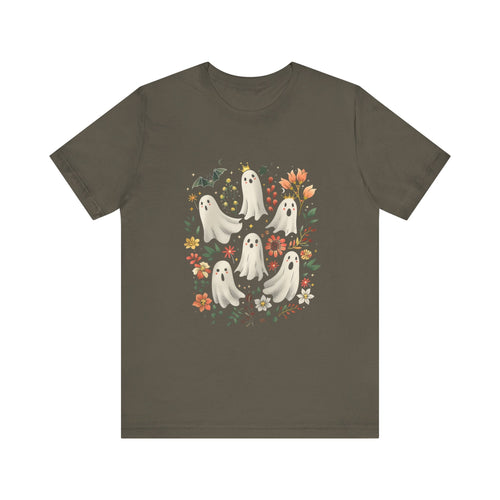 Boho Ghost T-Shirt, Halloween Tee, Spooky Bohemian Top by PopCultureByDesign36