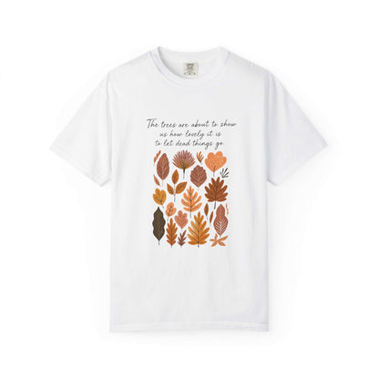 Boho Poem Fall Leaves T-shirt, Fall Shirt, Unisex Fall Top - Popbydesign