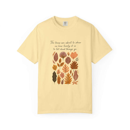 Boho Poem Fall Leaves T-shirt, Fall Shirt, Unisex Fall Top - Popbydesign