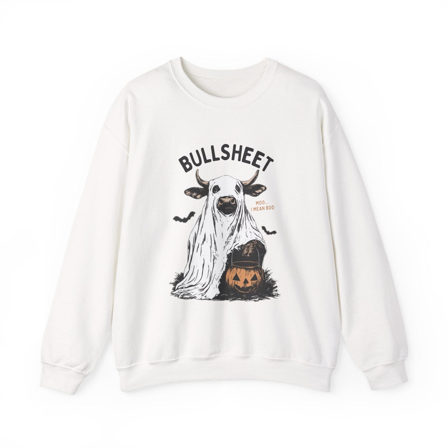Bull Sheet Sweatshirt, Halloween Ghost Cow Sweatshirt - Popbydesign
