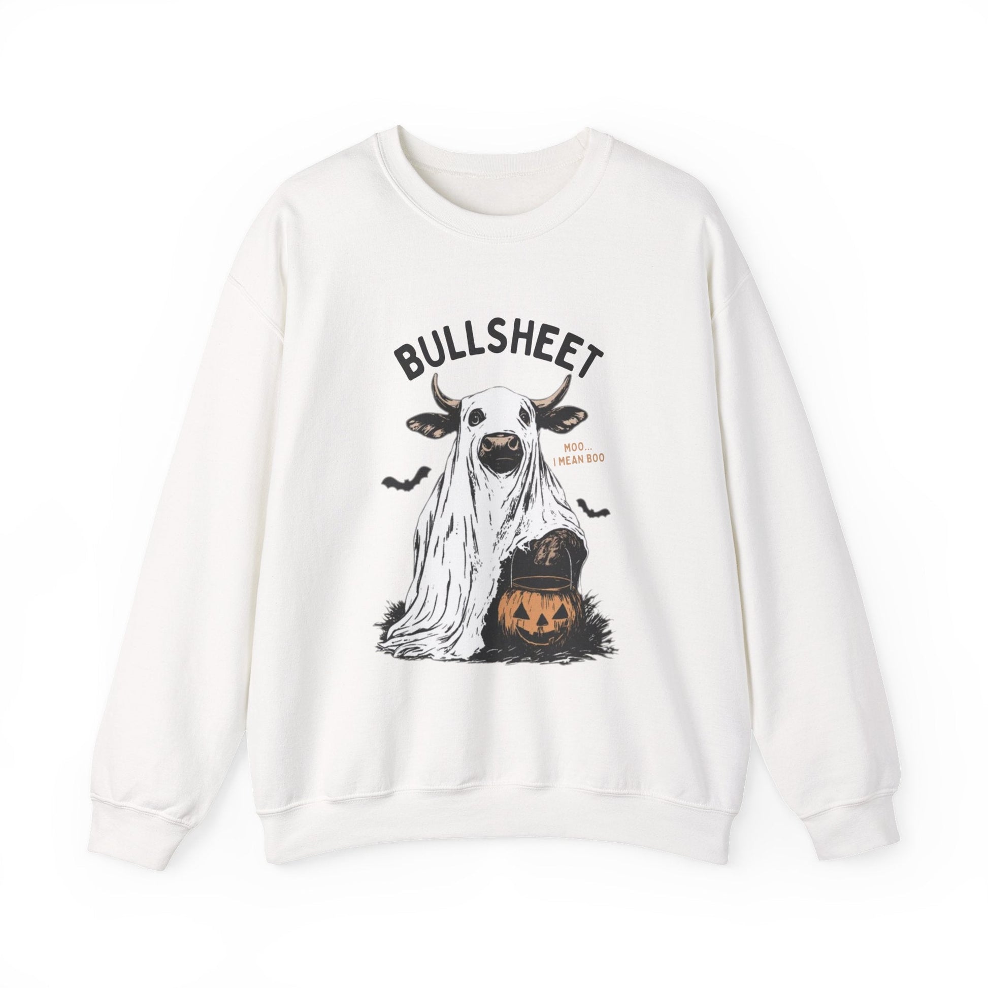 Bull Sheet Sweatshirt, Halloween Ghost Cow Sweatshirt - Popbydesign