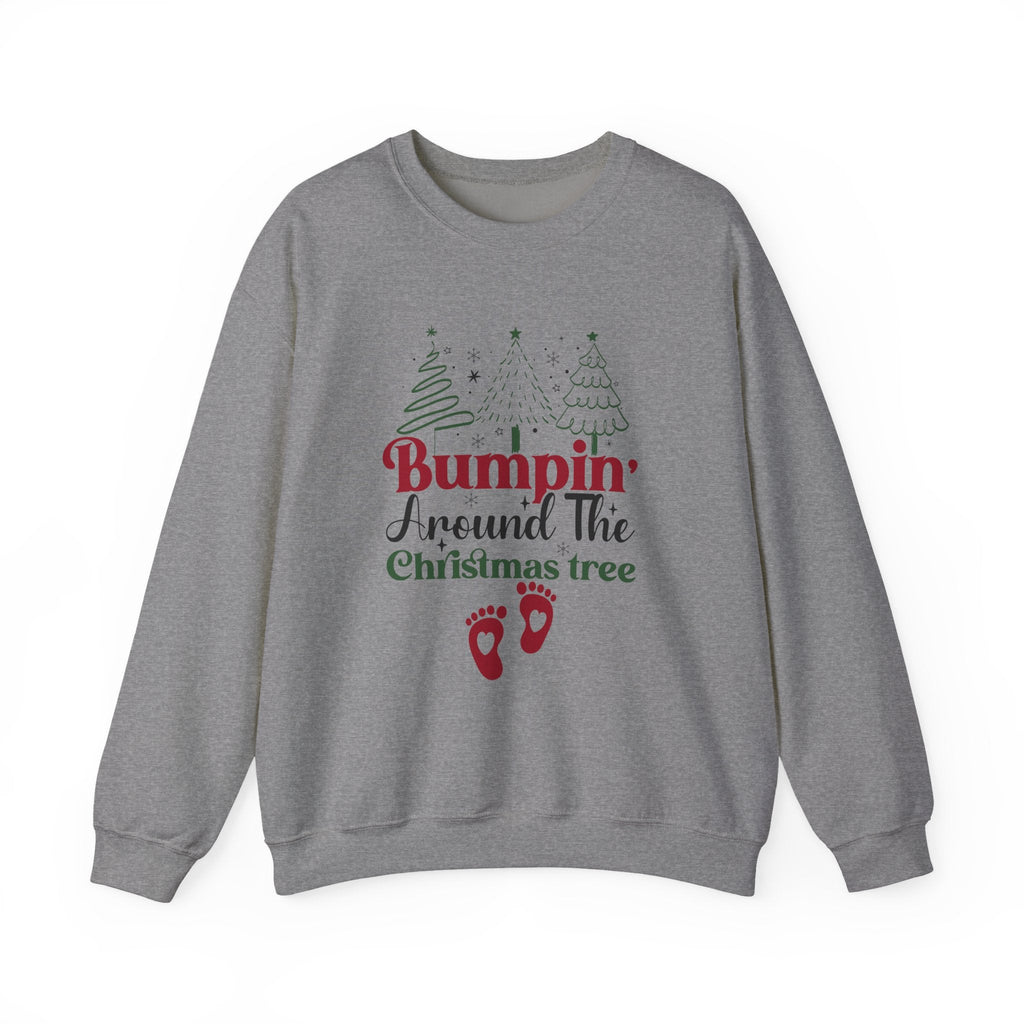 Bumpin Around Christmas Tree Sweatshirt, Xmas Pregnant Shirt by PopCultureByDesign36