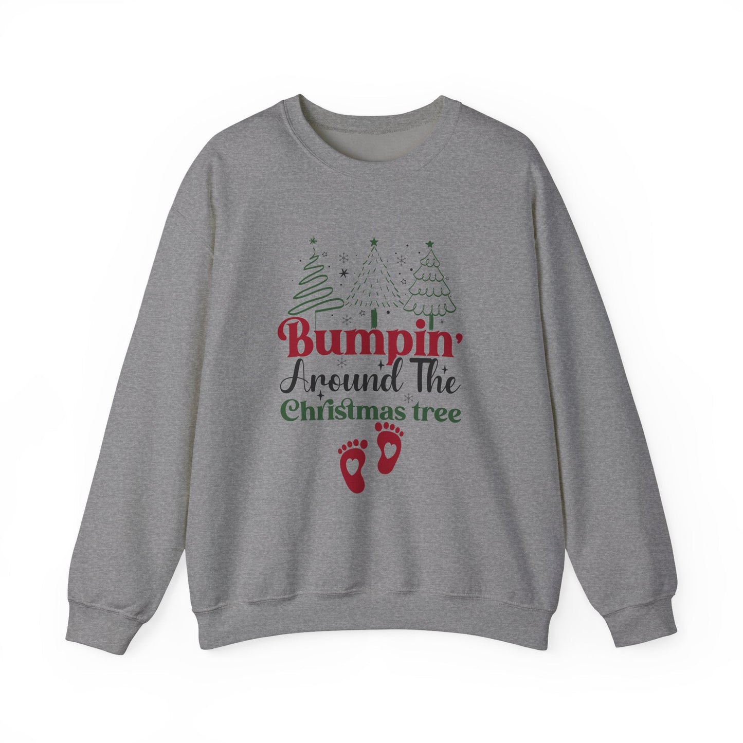 Bumpin Around Christmas Tree Sweatshirt, Xmas Pregnant Shirt - Popbydesign