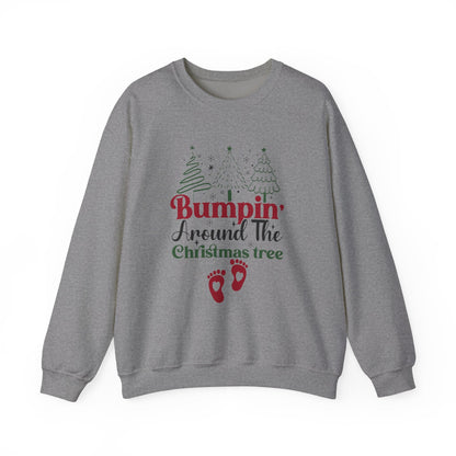 Bumpin Around Christmas Tree Sweatshirt, Xmas Pregnant Shirt - Popbydesign