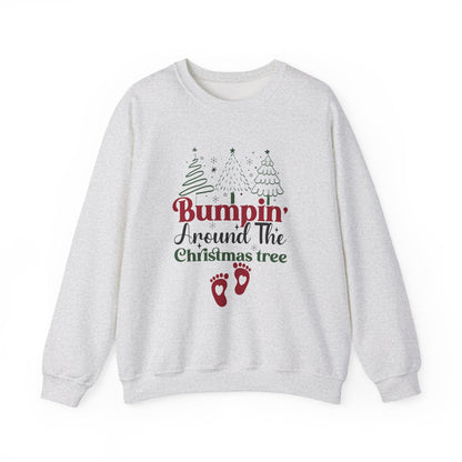 Bumpin Around Christmas Tree Sweatshirt, Xmas Pregnant Shirt - Popbydesign