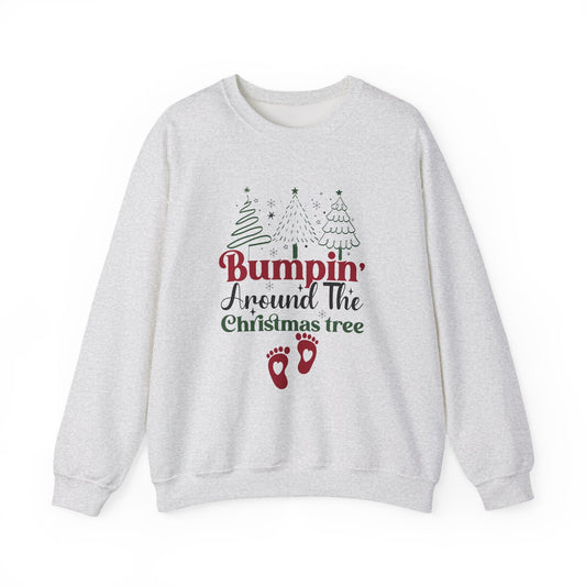 Bumpin Around Christmas Tree Sweatshirt, Xmas Pregnant Shirt - Popbydesign