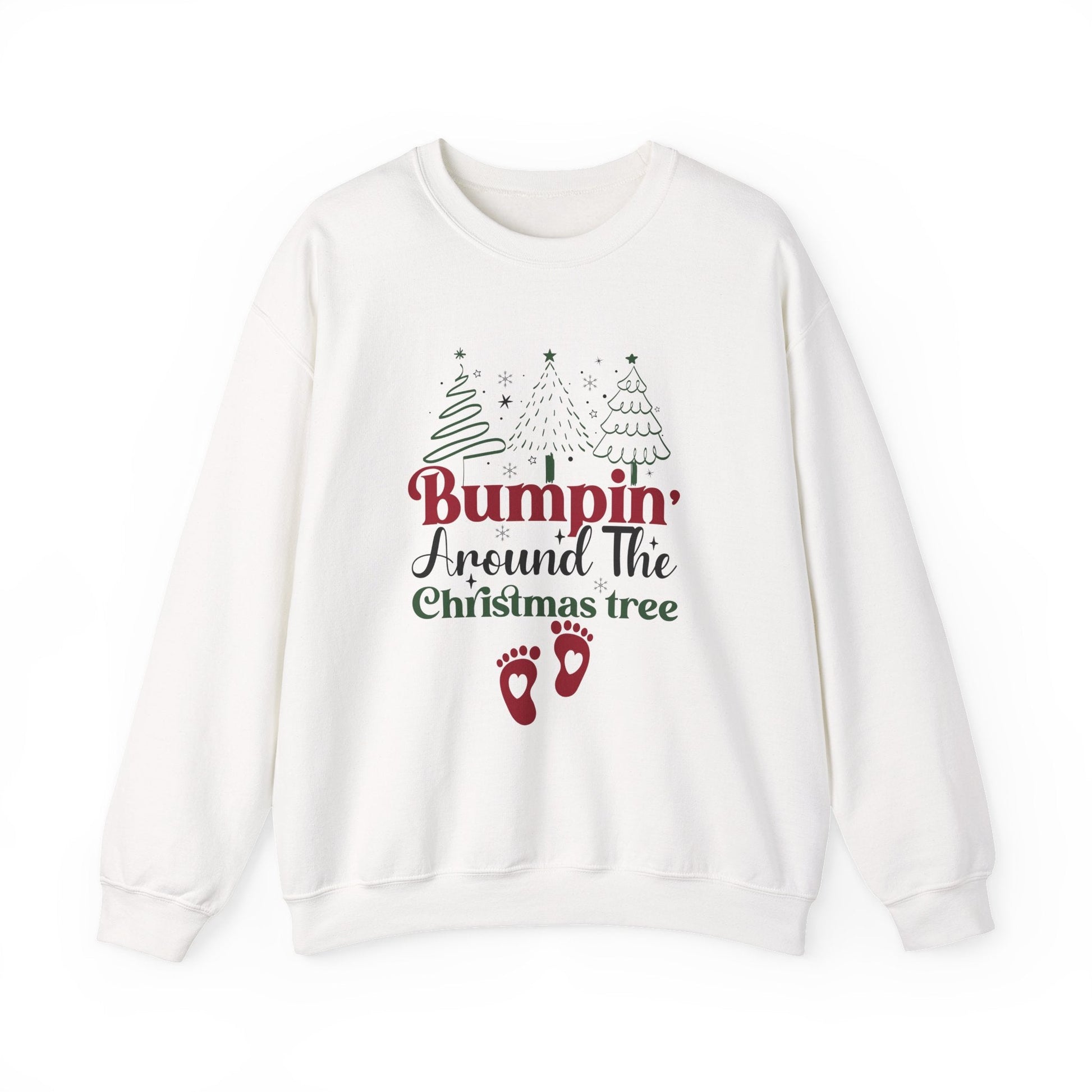 Bumpin Around Christmas Tree Sweatshirt, Xmas Pregnant Shirt - Popbydesign