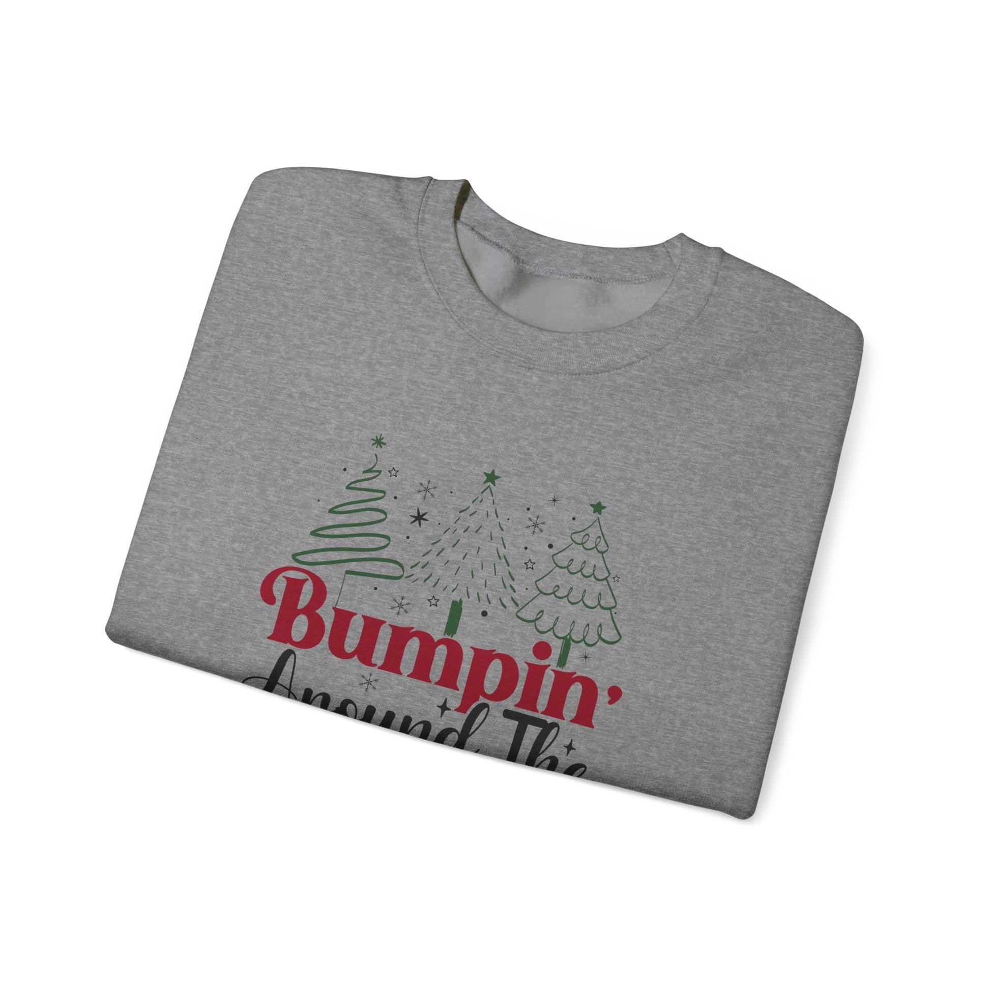 Bumpin Around Christmas Tree Sweatshirt, Xmas Pregnant Shirt - Popbydesign