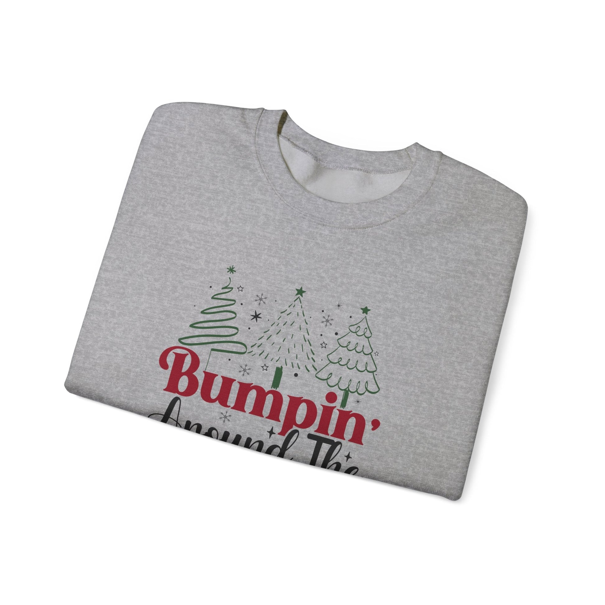 Bumpin Around Christmas Tree Sweatshirt, Xmas Pregnant Shirt - Popbydesign