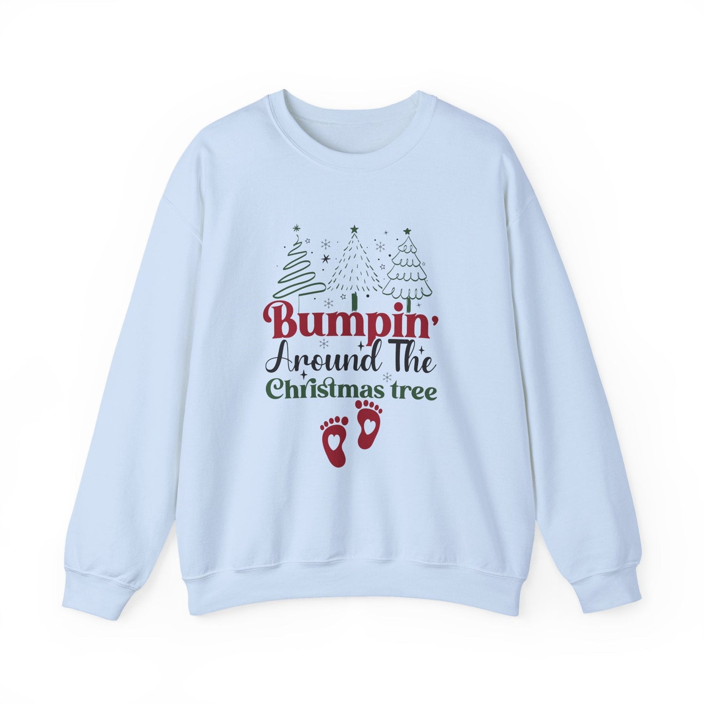 Bumpin Around Christmas Tree Sweatshirt, Xmas Pregnant Shirt - Popbydesign