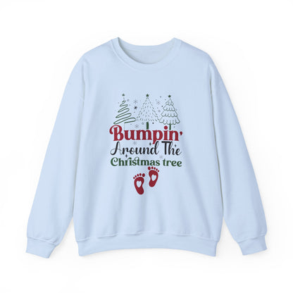 Bumpin Around Christmas Tree Sweatshirt, Xmas Pregnant Shirt - Popbydesign