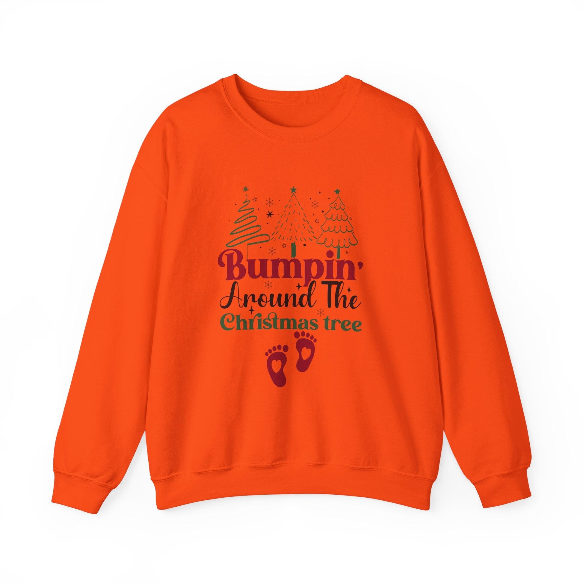 Bumpin Around Christmas Tree Sweatshirt, Xmas Pregnant Shirt - Popbydesign
