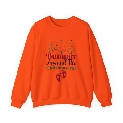 Bumpin Around Christmas Tree Sweatshirt, Xmas Pregnant Shirt - Popbydesign