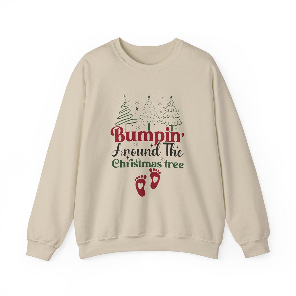 Bumpin Around Christmas Tree Sweatshirt, Xmas Pregnant Shirt by PopCultureByDesign36