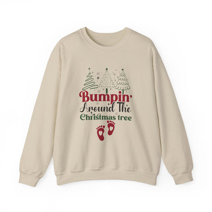 Bumpin Around Christmas Tree Sweatshirt, Xmas Pregnant Shirt - Popbydesign