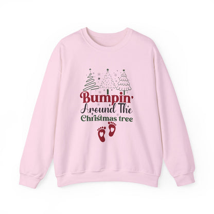 Bumpin Around Christmas Tree Sweatshirt, Xmas Pregnant Shirt - Popbydesign