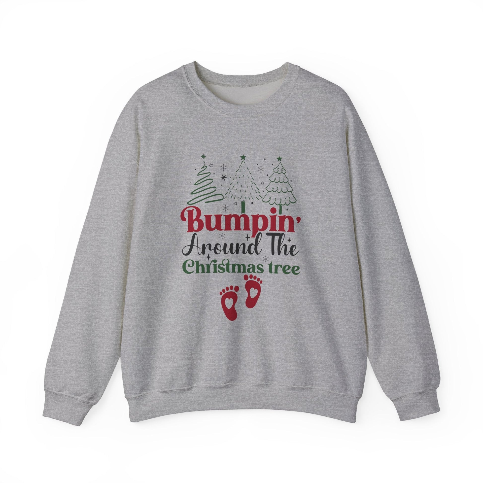 Bumpin Around Christmas Tree Sweatshirt, Xmas Pregnant Shirt - Popbydesign