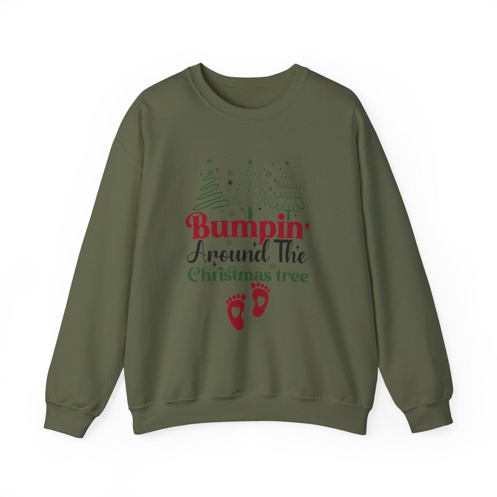 Bumpin Around Christmas Tree Sweatshirt, Xmas Pregnant Shirt by PopCultureByDesign36