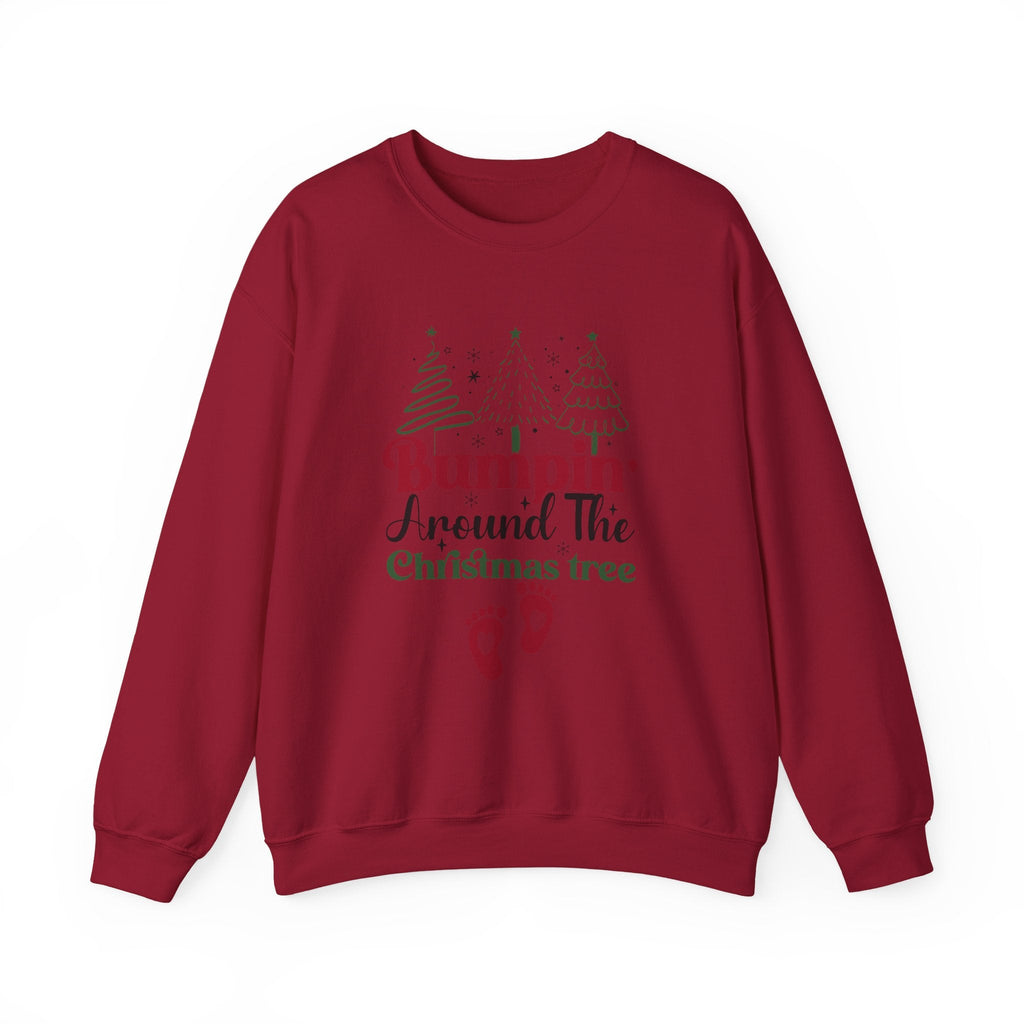 Bumpin Around Christmas Tree Sweatshirt, Xmas Pregnant Shirt by PopCultureByDesign36