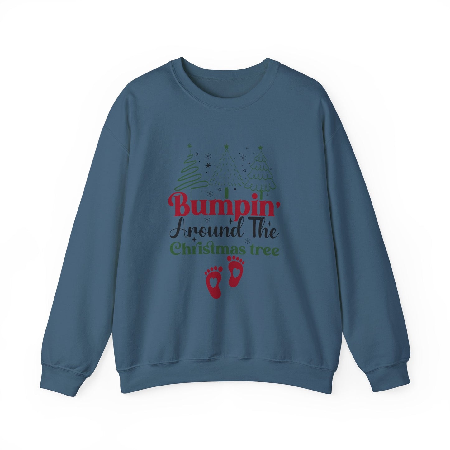 Bumpin Around Christmas Tree Sweatshirt, Xmas Pregnant Shirt - Popbydesign