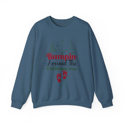 Bumpin Around Christmas Tree Sweatshirt, Xmas Pregnant Shirt - Popbydesign