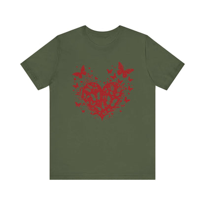 Butterfly Heart Valentines Day Shirt,Butterfly Valentine Tee - Popbydesign
