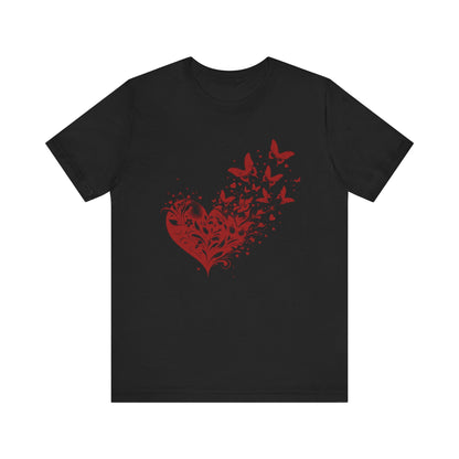 Butterfly Valentine Tee, Heart Tee, Butterfly Heart Shirt - Popbydesign