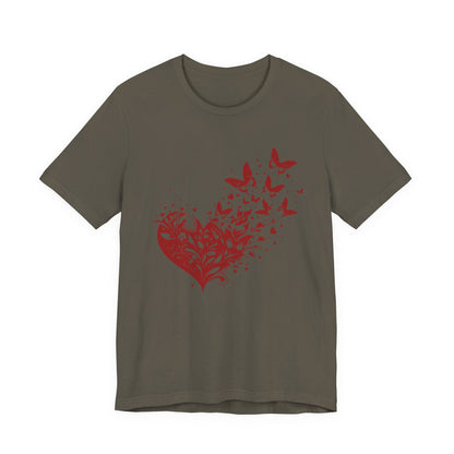 Butterfly Valentine Tee, Heart Tee, Butterfly Heart Shirt - Popbydesign