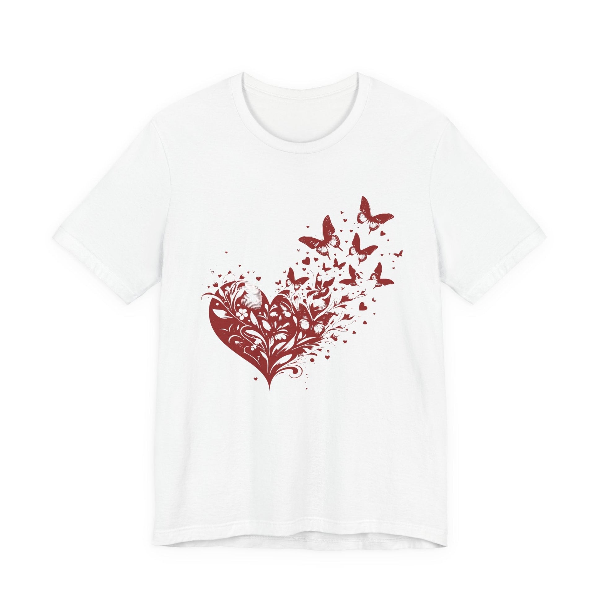 Butterfly Valentine Tee, Heart Tee, Butterfly Heart Shirt - Popbydesign