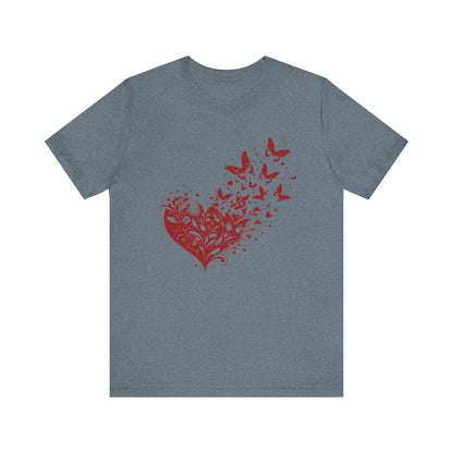 Butterfly Valentine Tee, Heart Tee, Butterfly Heart Shirt - Popbydesign