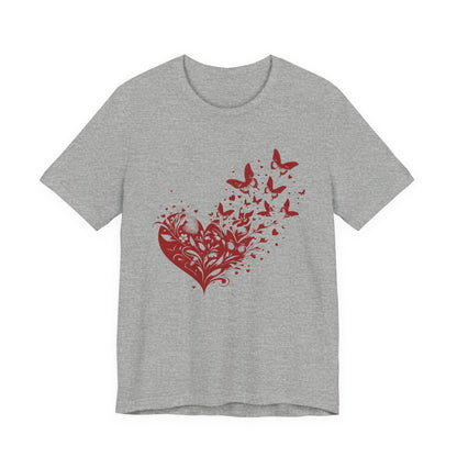 Butterfly Valentine Tee, Heart Tee, Butterfly Heart Shirt - Popbydesign