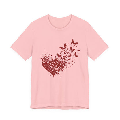 Butterfly Valentine Tee, Heart Tee, Butterfly Heart Shirt - Popbydesign