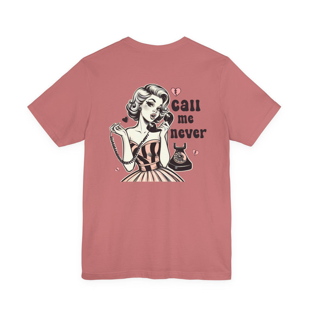 Call Me Never Back Shirt, Retro Valentine's Day Shirt by PopCultureByDesign36