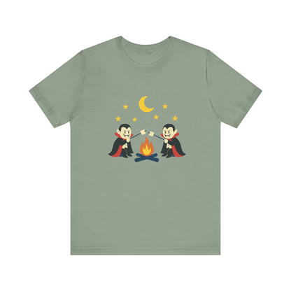 Camping Dracula Tee, Halloween Shirt, Spooky Camping Top - Popbydesign