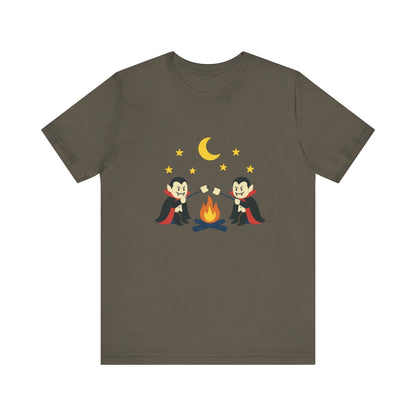 Camping Dracula Tee, Halloween Shirt, Spooky Camping Top - Popbydesign