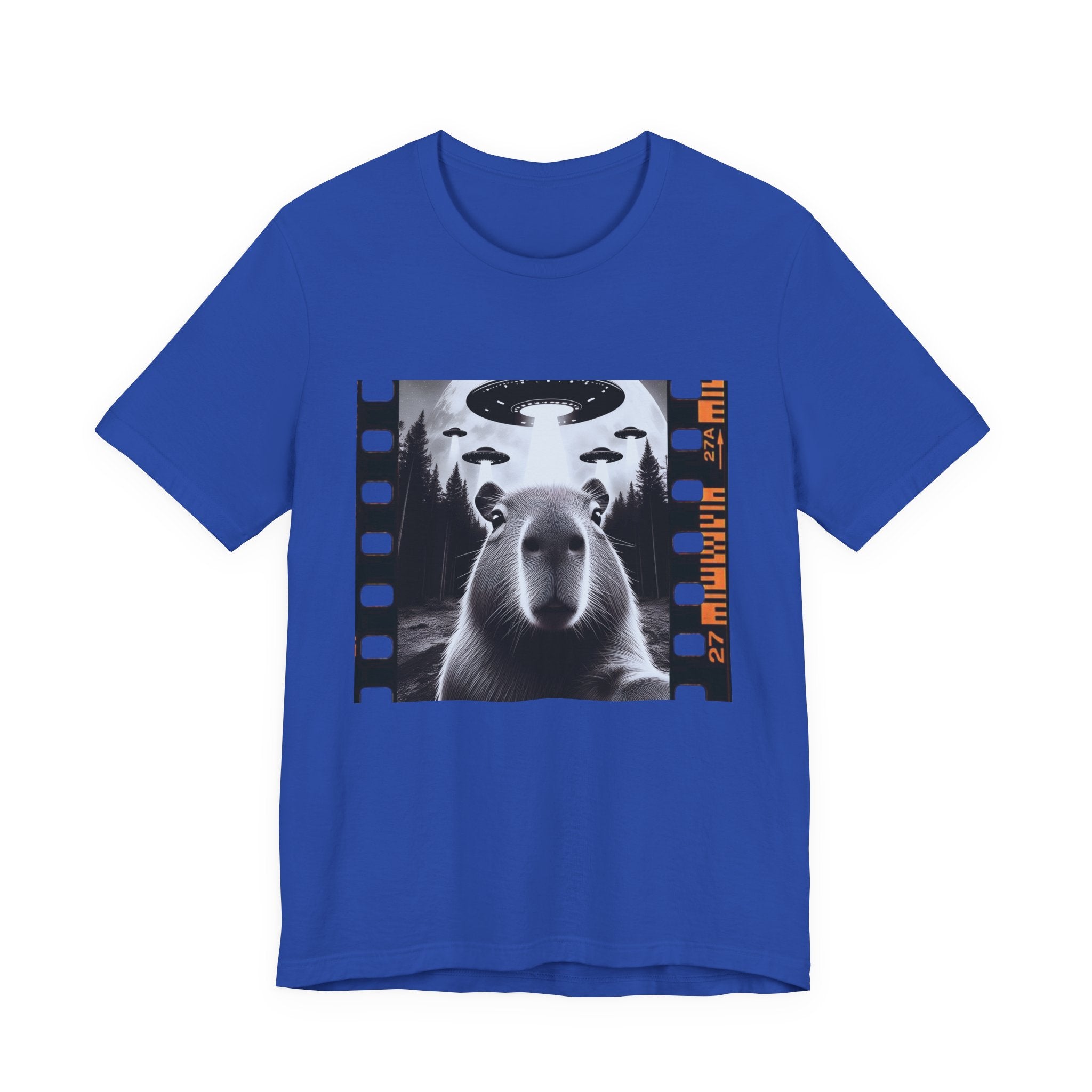 Capybara UFO Funny Tshirt, Alien Abduction Gift Tee by Printify