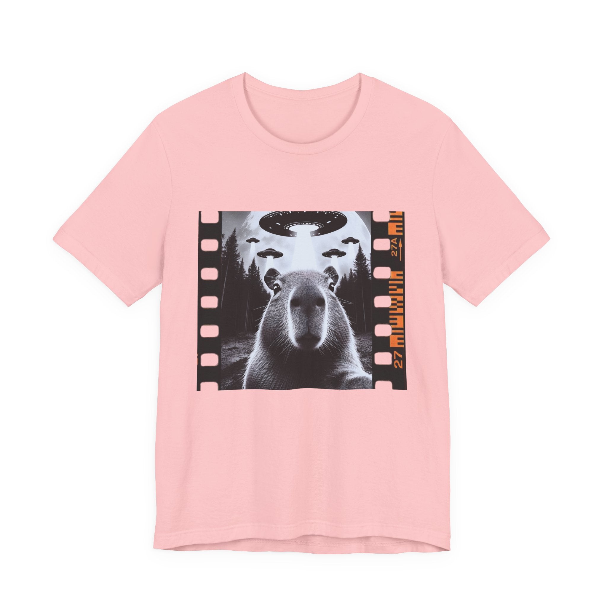Capybara UFO Funny Tshirt, Alien Abduction Gift Tee by Printify