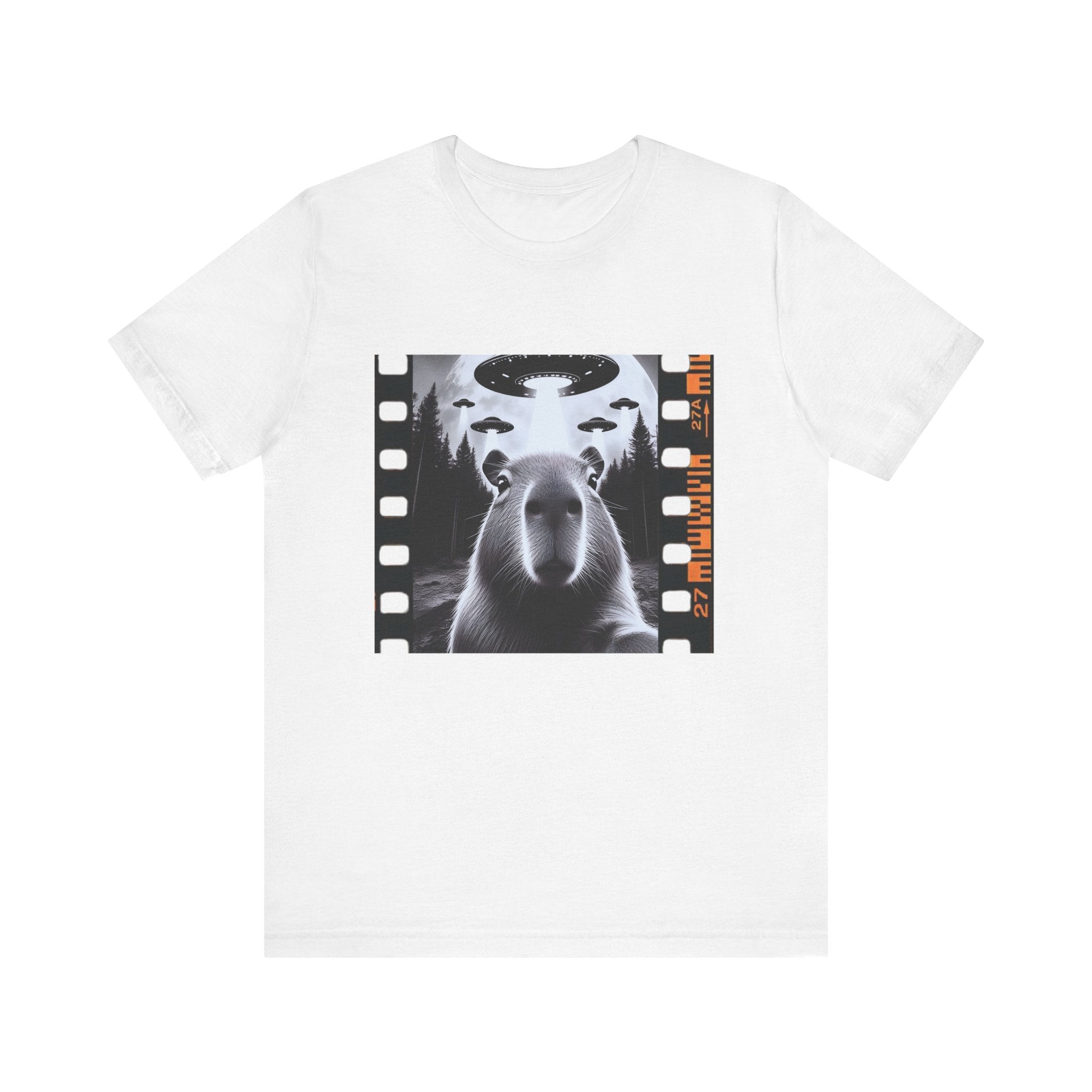 Capybara UFO Funny Tshirt, Alien Abduction Gift Tee by Printify