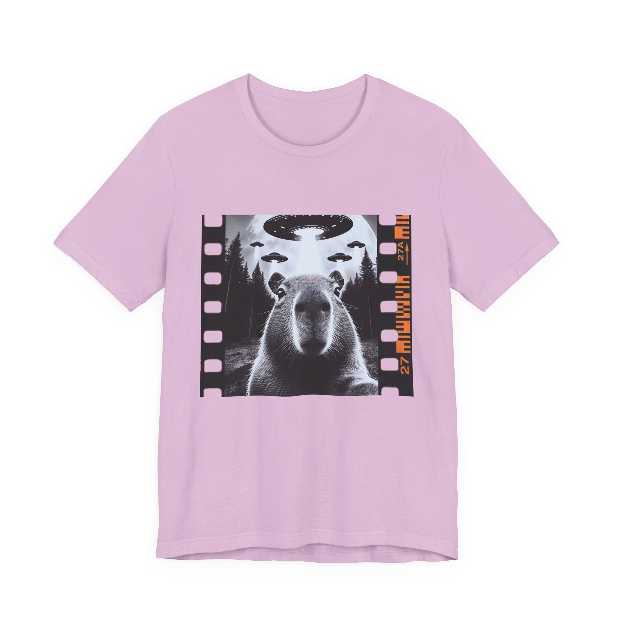 Capybara UFO Funny Tshirt, Alien Abduction Gift Tee by Printify